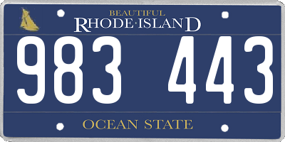 RI license plate 983443