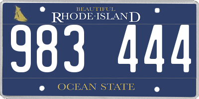 RI license plate 983444