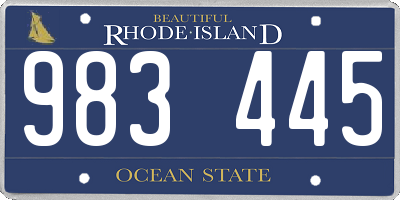 RI license plate 983445