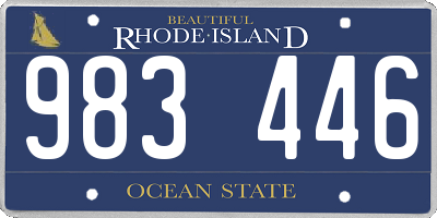 RI license plate 983446