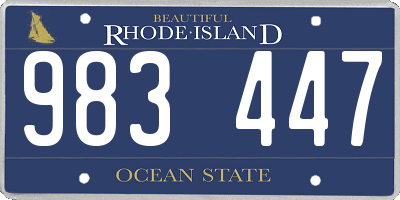 RI license plate 983447