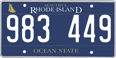 RI license plate 983449