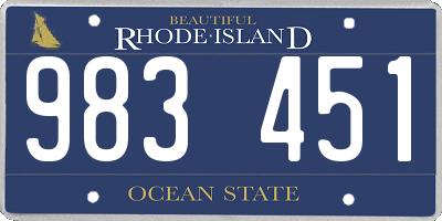 RI license plate 983451