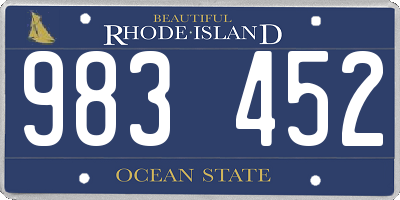 RI license plate 983452