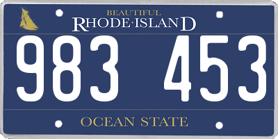 RI license plate 983453