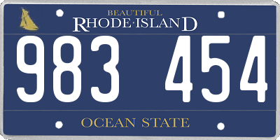 RI license plate 983454