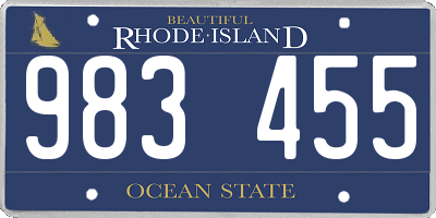 RI license plate 983455