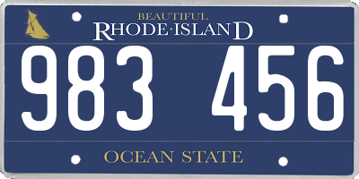 RI license plate 983456