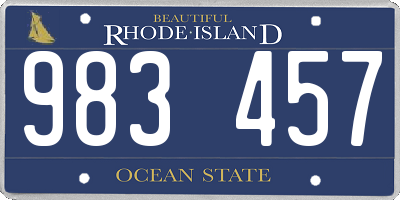 RI license plate 983457