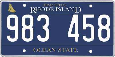 RI license plate 983458