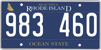 RI license plate 983460