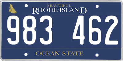 RI license plate 983462