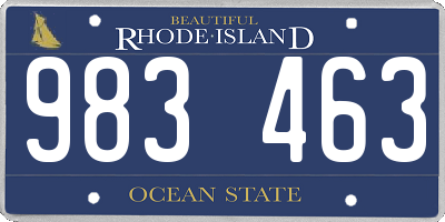 RI license plate 983463