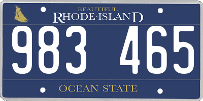 RI license plate 983465