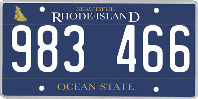 RI license plate 983466