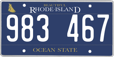 RI license plate 983467