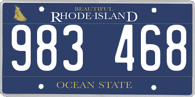 RI license plate 983468