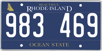 RI license plate 983469