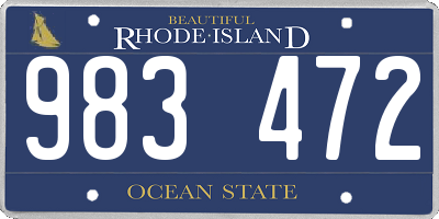 RI license plate 983472