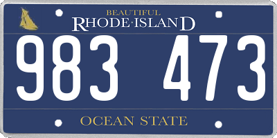 RI license plate 983473