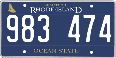 RI license plate 983474