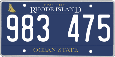 RI license plate 983475