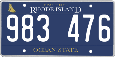 RI license plate 983476