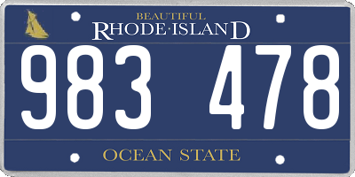 RI license plate 983478