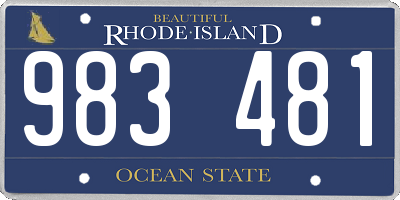 RI license plate 983481