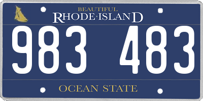 RI license plate 983483