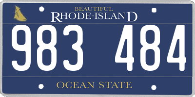 RI license plate 983484