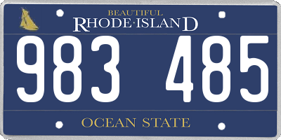 RI license plate 983485