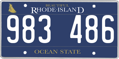 RI license plate 983486