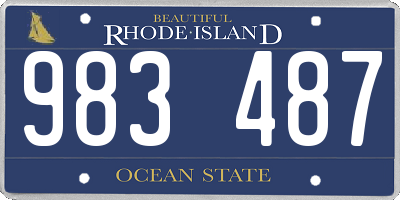 RI license plate 983487