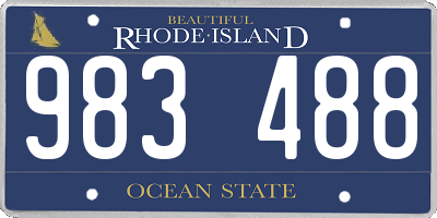 RI license plate 983488