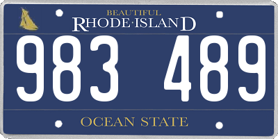 RI license plate 983489