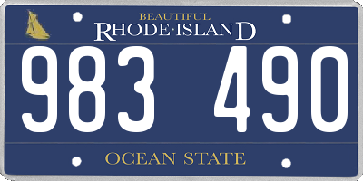 RI license plate 983490