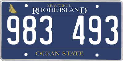 RI license plate 983493