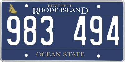 RI license plate 983494