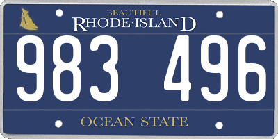 RI license plate 983496