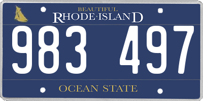 RI license plate 983497