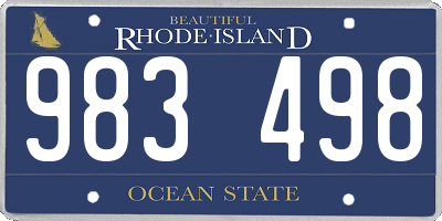 RI license plate 983498