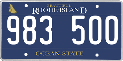 RI license plate 983500