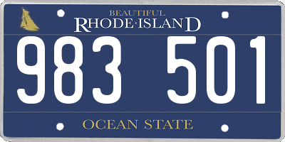 RI license plate 983501