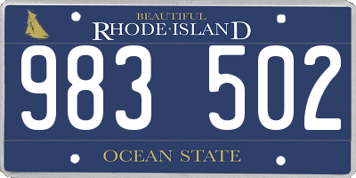 RI license plate 983502