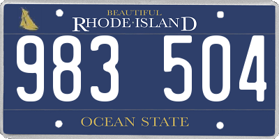 RI license plate 983504