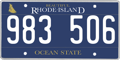 RI license plate 983506