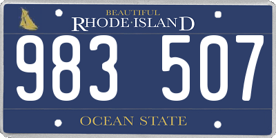 RI license plate 983507