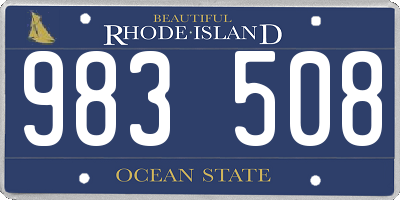 RI license plate 983508