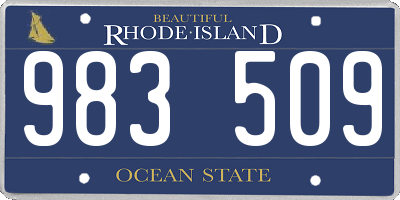 RI license plate 983509